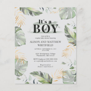 Convite para Chá de fraldas Safari Selvagem Botâni