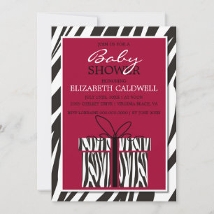 Convite para Chá de fraldas Sassy Zebra