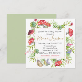 Convite para Chá de fraldas Selvagem de Cogumelos