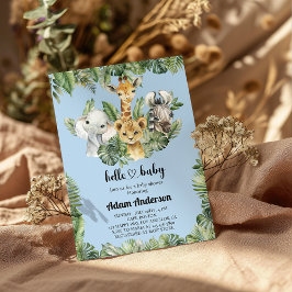 Convite para Chá de fraldas Selvagem Safari - Anim