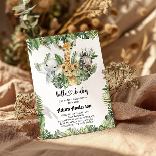 Convite para Chá de fraldas Selvagem Safari - Anim