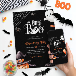 Convite para Chá de fraldas Spooky do Pequeno Fant