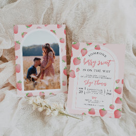 Convite para Chá de fraldas Strawberry Berry Sweet