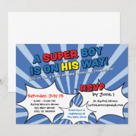 Convite para Chá de fraldas Super Hero Boy