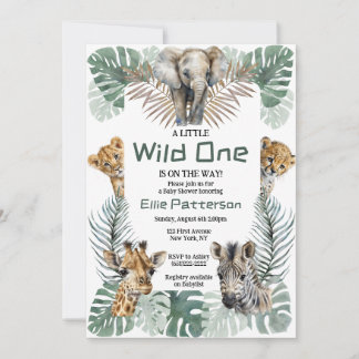 Convite para Chá de fraldas Tema "Wild One" Safari