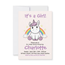 Convite para Chá de fraldas Unicórn