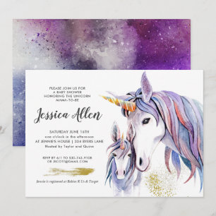 Convite para Chá de fraldas Unicorn