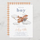 Convite para Chá de fraldas Vintage Plane | Bebê (Frente/Verso)