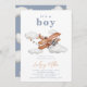 Convite para Chá de fraldas Vintage Plane | Bebê (Frente/Verso)