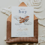 Convite para Chá de fraldas Vintage Plane | Bebê<br><div class="desc">Vintage Plane Chá de fraldas Convite pronto para ser personalizado por você!</div>