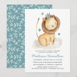 Convite para Chá de fraldas Virtual de Leão Gentil
