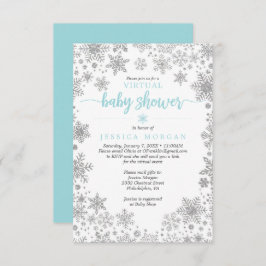 Convite para Chá de fraldas Virtual em Floco de Ne