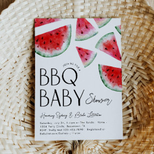 Convite para Chá de fraldas Watermelon Baby Q