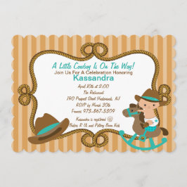 Convite para Chá de fraldas West Little Green Cowb