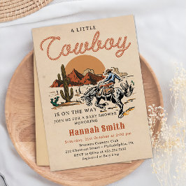 Convite para Chá de fraldas Wild West Cowboy