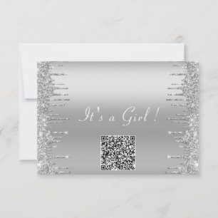 Convite para Chá de Garota Glitter de Silver Code