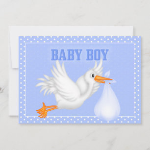 Convite para Chá de Garoto de Bebê Stork
