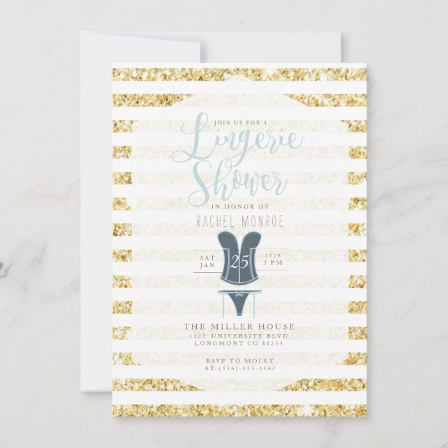 Convite para Chá de Glam Vintage (Frente)