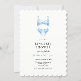 Convite para Chá de Lingerie Azul