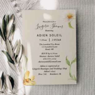 Convite para Chá de Lingerie Daisy Elegante