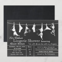Convite para Chá de Lingerie de quadro chalkboard