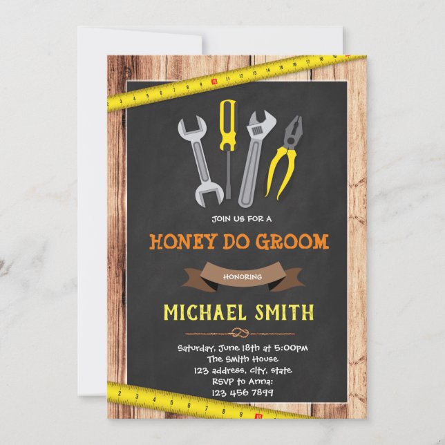 Convite para chá de mel do noivo (Frente)