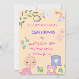 Convite para Chá de Menina