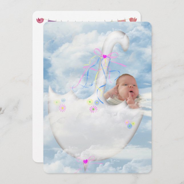 Convite para Chá de Menina (Frente/Verso)