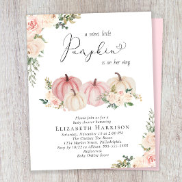 Convite para Chá de Menina Floral Rosa-Pumpkin