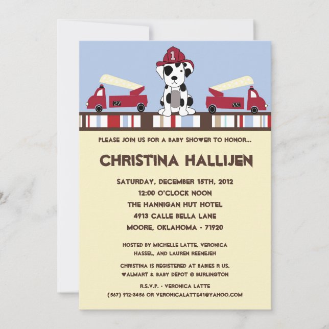 Convite para Chá de Motor de Fogo Nojo 5x7 (Frente)