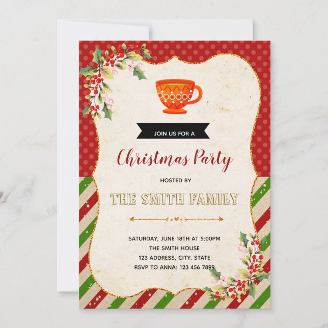 convite para chá de Natal (Frente)