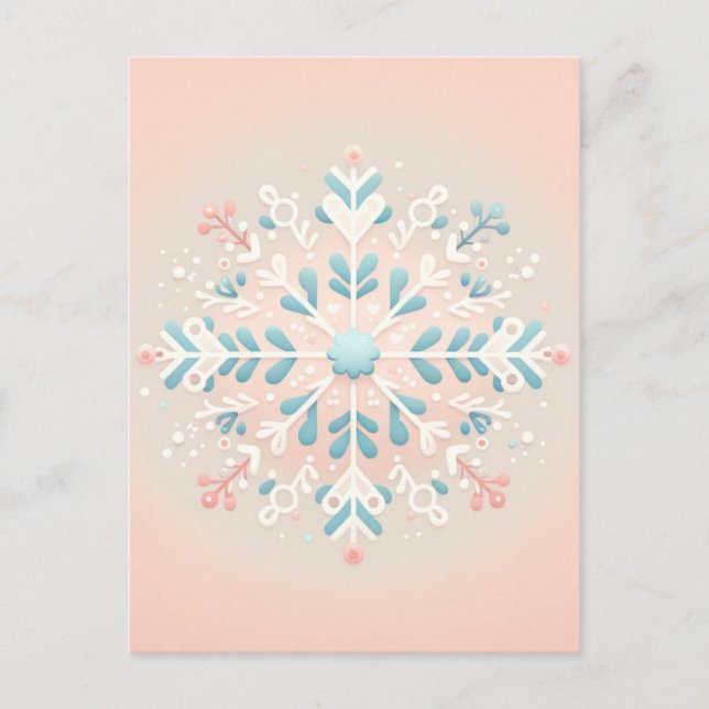 Convite para Chá de Neve Floco de Neve Rosa Charm  (Frente)