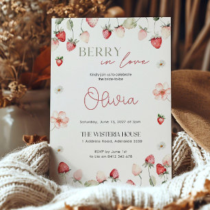 Convite para Chá de Noiva Berry in Love: Editável