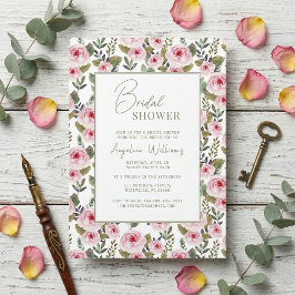 Convite para Chá de Noiva com Rosas