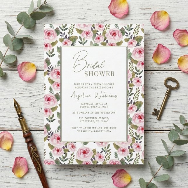 Convite para Chá de Noiva com Rosas (Criador carregado)