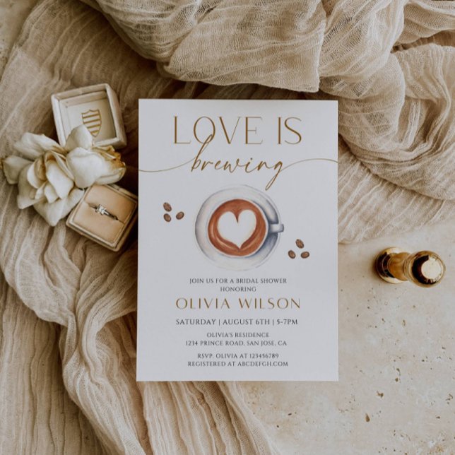 Convite para Chá de Noiva da Love Is Brewing Coffe (Criador carregado)