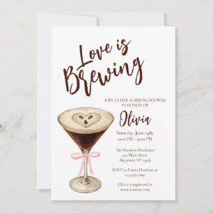 Convite para Chá de Noiva da Love Is Brewing Coffe