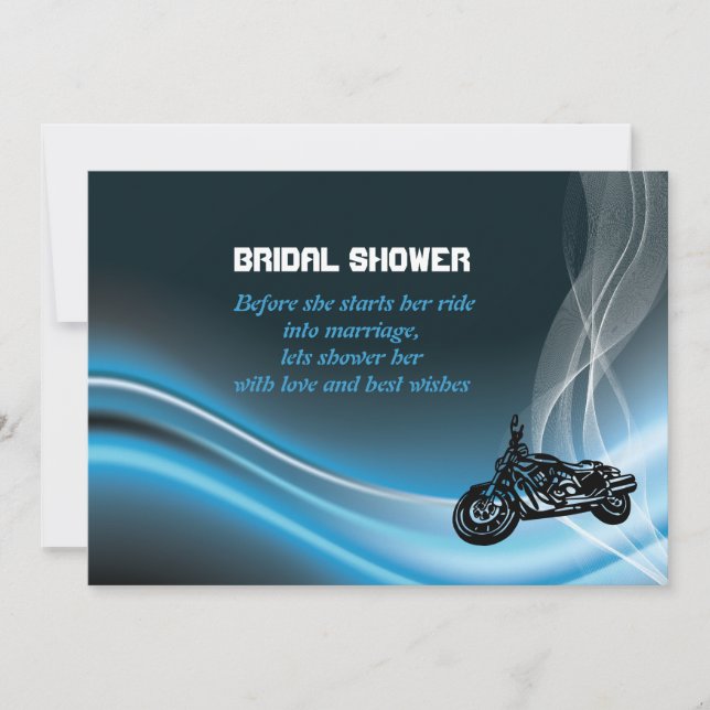 Convite para chá de noiva de casamento de motocicl (Frente)