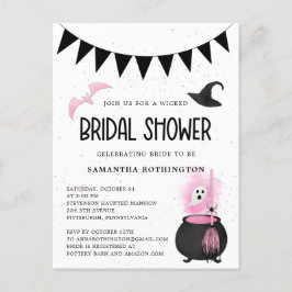 Convite para Chá de Noiva de Halloween Feminino e 