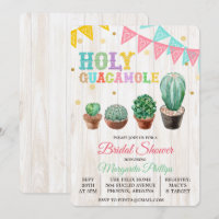 Convite para Chá de Noiva do Cacto Santo Guacamole