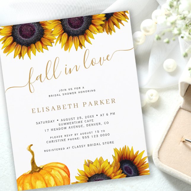 Convite para chá de noiva Fall in Love floral ORÇA (Criador carregado)