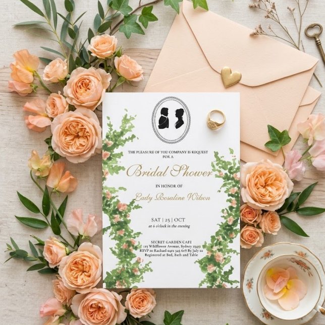 Convite para chá de noiva Regency Floral Tea Party (Criador carregado)