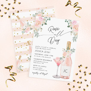 Convite para Chá de Noiva Rosé o Dia Inteiro