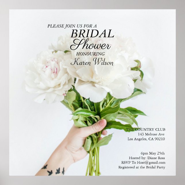 Convite para Chá de Noiva RSVP Cartão Ímã Poster A (Frente)