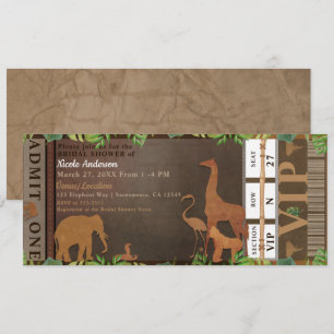 Convite para Chá de Noiva Safari Jungle Animais Ma