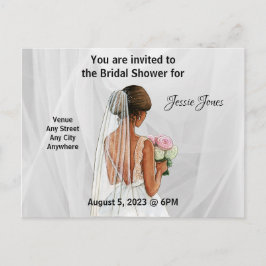 Convite para chá de noiva. Texto e imagem editávei