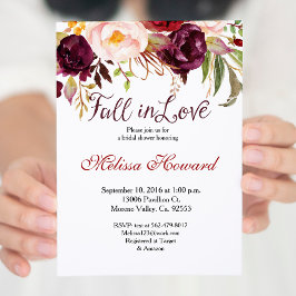 Convite para Chá de panela Burgundy Apaixonado