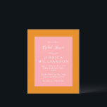 Convite para Chá de panela Cor-de-Laranja Rosa Sim<br><div class="desc">Chá de panela Simples Geométrico Pink e Laranja Personalizado</div>