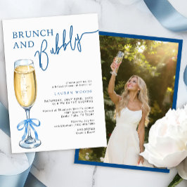 Convite para Chá de panela de Brunch e Azul de Bub