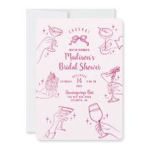 Convite para Chá de panela de Coquetel Rosa